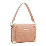 EMBOSSED ELEGANCE SQUARE SHOULDER BAG
