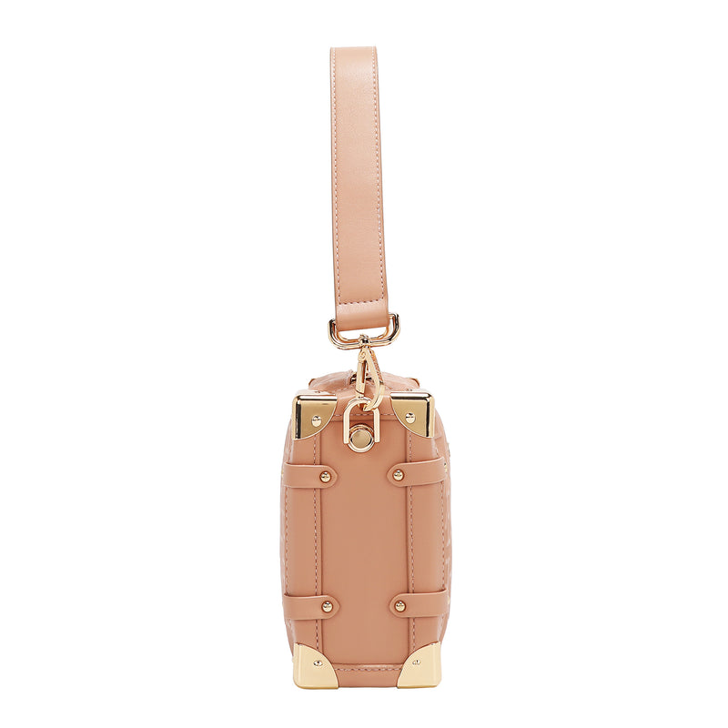 EMBOSSED ELEGANCE SQUARE SHOULDER BAG