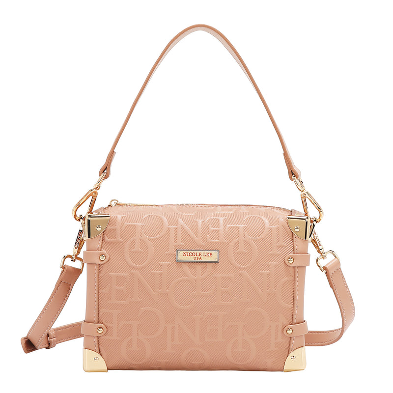 EMBOSSED ELEGANCE SQUARE SHOULDER BAG