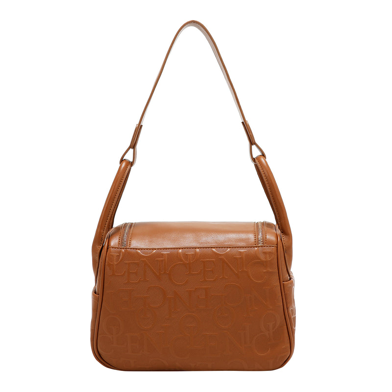 EMBOSSED ELEGANCE SHOULDER BAG