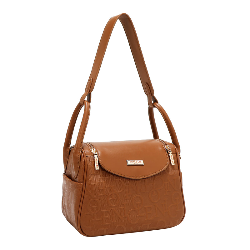 EMBOSSED ELEGANCE SHOULDER BAG
