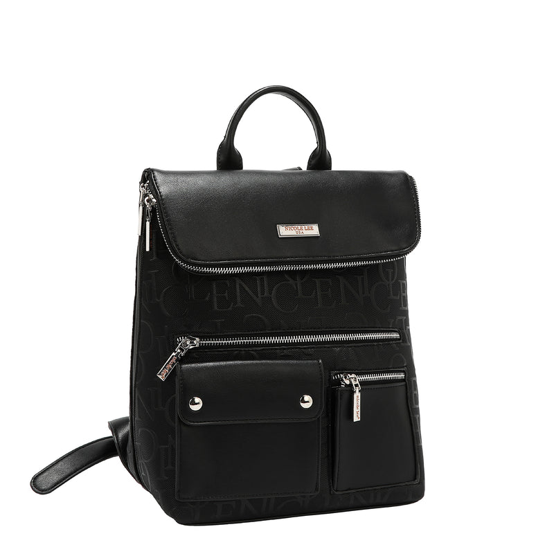 EMBOSSED ELEGANCE MULTIPOCKET BACKPACK