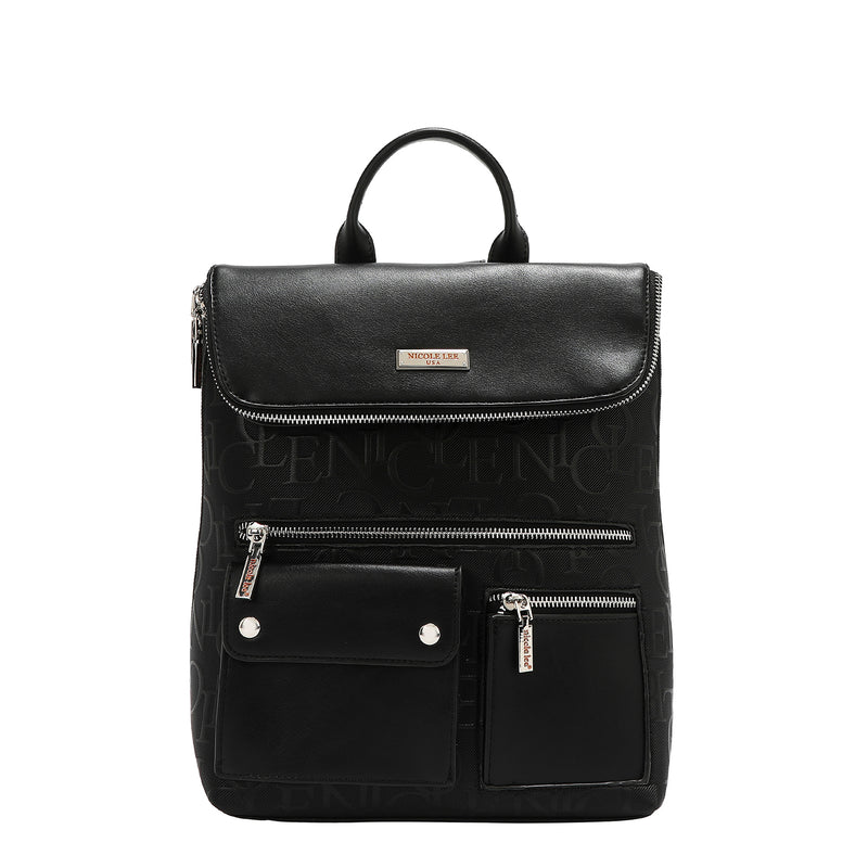 EMBOSSED ELEGANCE MULTIPOCKET BACKPACK