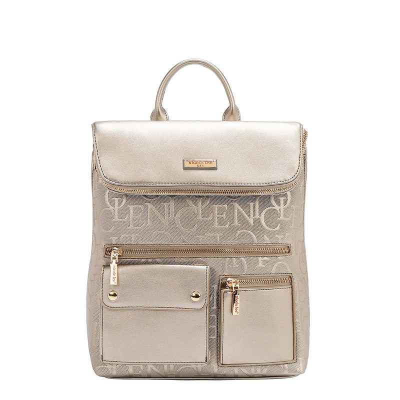 EMBOSSED ELEGANCE MULTIPOCKET BACKPACK