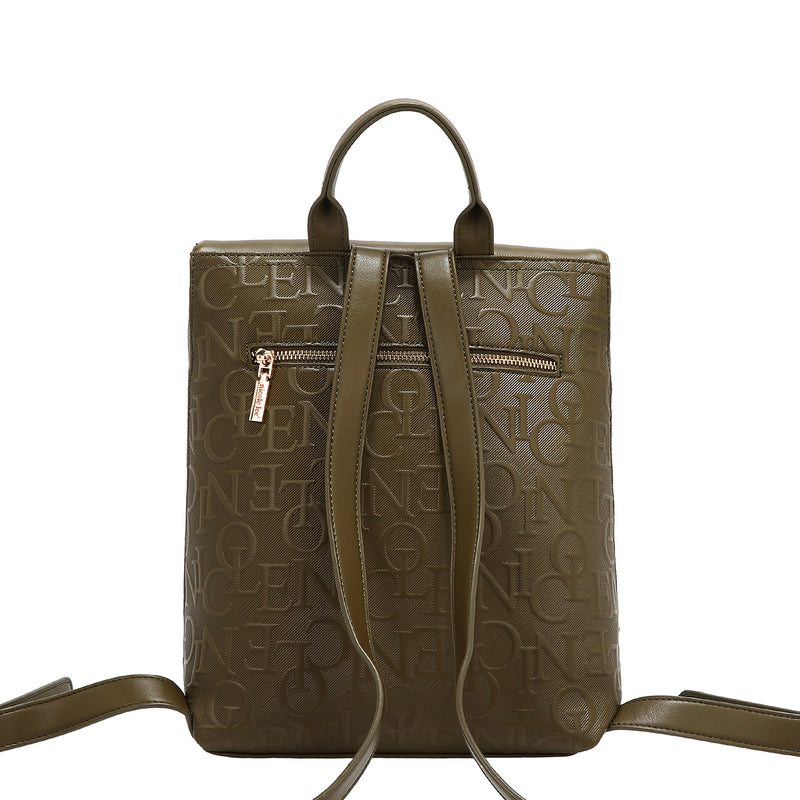 EMBOSSED ELEGANCE MULTIPOCKET BACKPACK