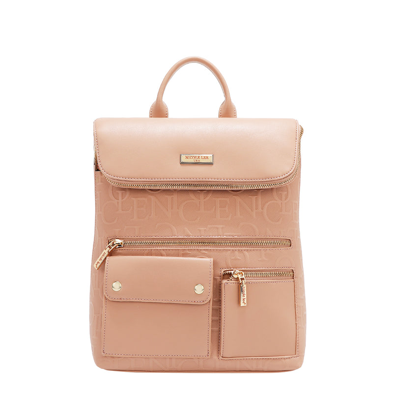 EMBOSSED ELEGANCE MULTIPOCKET BACKPACK