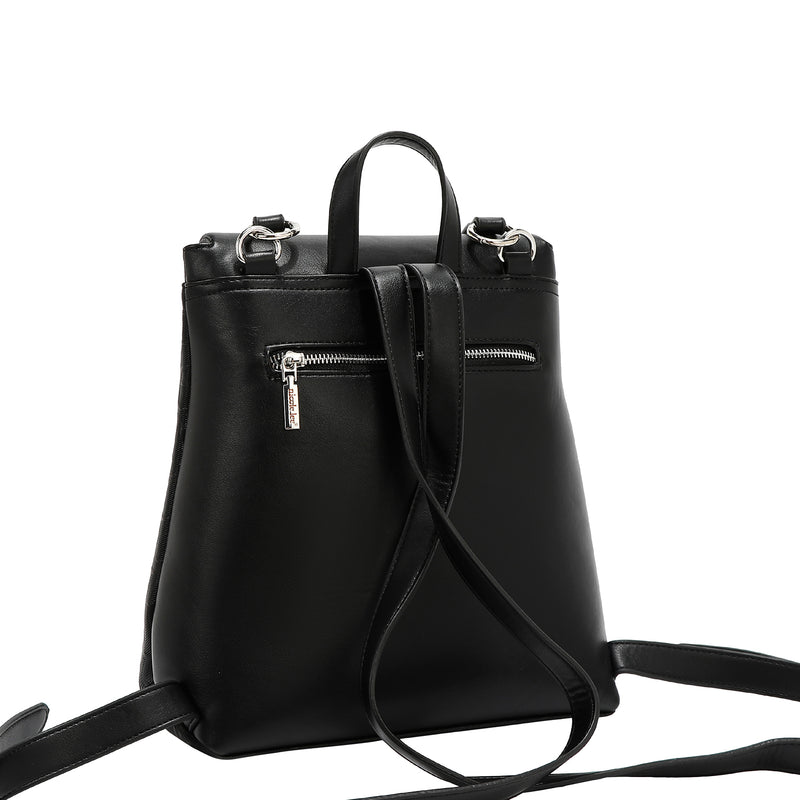 EMBOSSED ELEGANCE CONVERTIBLE FLAP BACKPACK / SHOULDER BAG
