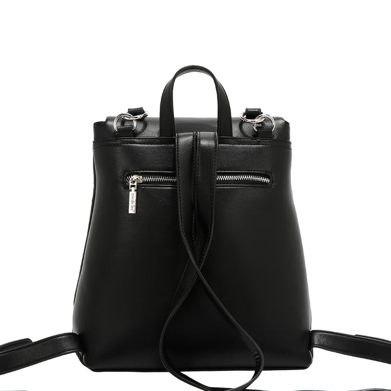 EMBOSSED ELEGANCE CONVERTIBLE FLAP BACKPACK / SHOULDER BAG