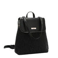 EMBOSSED ELEGANCE CONVERTIBLE FLAP BACKPACK / SHOULDER BAG