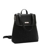 EMBOSSED ELEGANCE CONVERTIBLE FLAP BACKPACK / SHOULDER BAG
