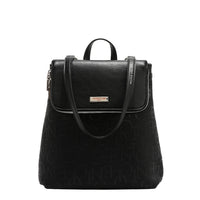 EMBOSSED ELEGANCE CONVERTIBLE FLAP BACKPACK / SHOULDER BAG