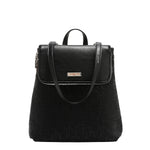 EMBOSSED ELEGANCE CONVERTIBLE FLAP BACKPACK / SHOULDER BAG