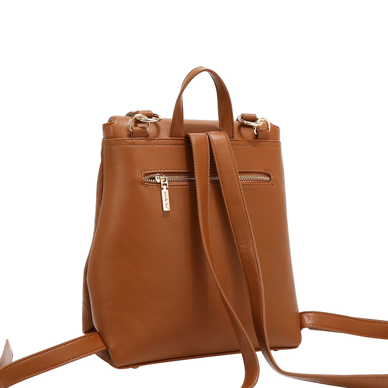 EMBOSSED ELEGANCE CONVERTIBLE FLAP BACKPACK / SHOULDER BAG