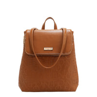 EMBOSSED ELEGANCE CONVERTIBLE FLAP BACKPACK / SHOULDER BAG