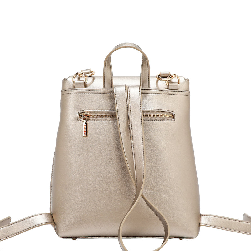 EMBOSSED ELEGANCE CONVERTIBLE FLAP BACKPACK / SHOULDER BAG