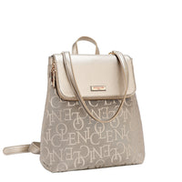 EMBOSSED ELEGANCE CONVERTIBLE FLAP BACKPACK / SHOULDER BAG