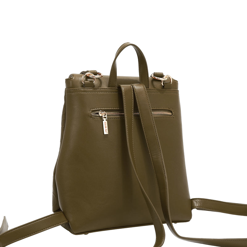 EMBOSSED ELEGANCE CONVERTIBLE FLAP BACKPACK / SHOULDER BAG