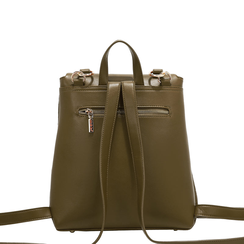 EMBOSSED ELEGANCE CONVERTIBLE FLAP BACKPACK / SHOULDER BAG