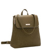 EMBOSSED ELEGANCE CONVERTIBLE FLAP BACKPACK / SHOULDER BAG