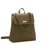 EMBOSSED ELEGANCE CONVERTIBLE FLAP BACKPACK / SHOULDER BAG