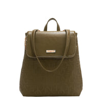 EMBOSSED ELEGANCE CONVERTIBLE FLAP BACKPACK / SHOULDER BAG