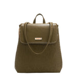 EMBOSSED ELEGANCE CONVERTIBLE FLAP BACKPACK / SHOULDER BAG