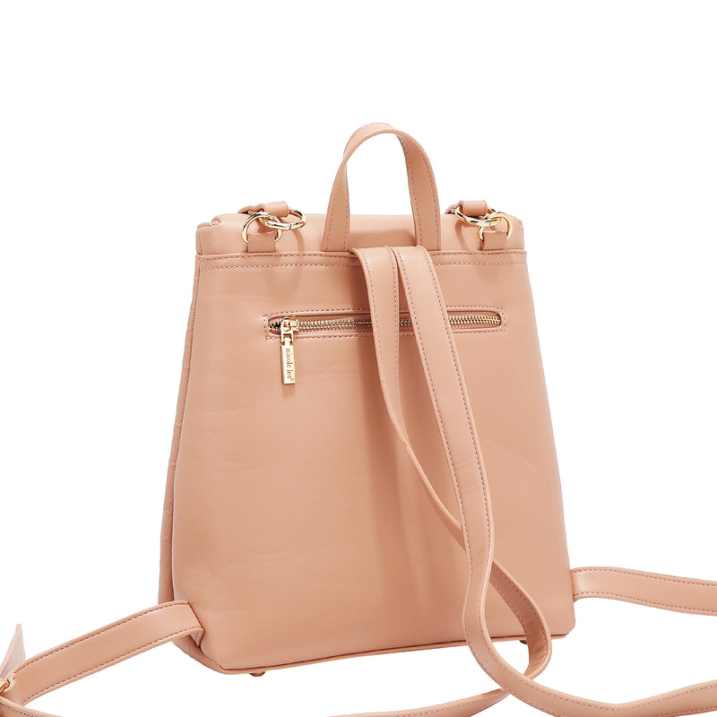 EMBOSSED ELEGANCE CONVERTIBLE FLAP BACKPACK / SHOULDER BAG