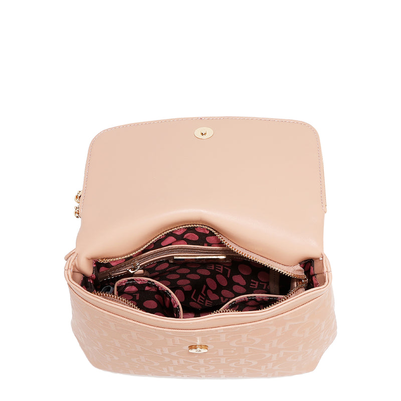 EMBOSSED ELEGANCE CONVERTIBLE FLAP BACKPACK / SHOULDER BAG