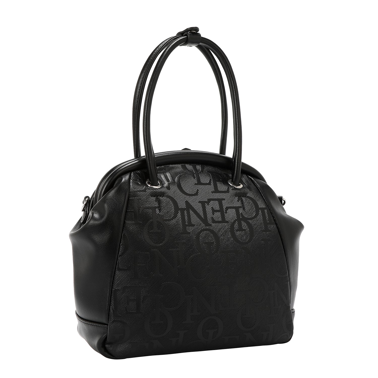 EMBOSSED ELEGANCE FRAME SHOULDER BAG