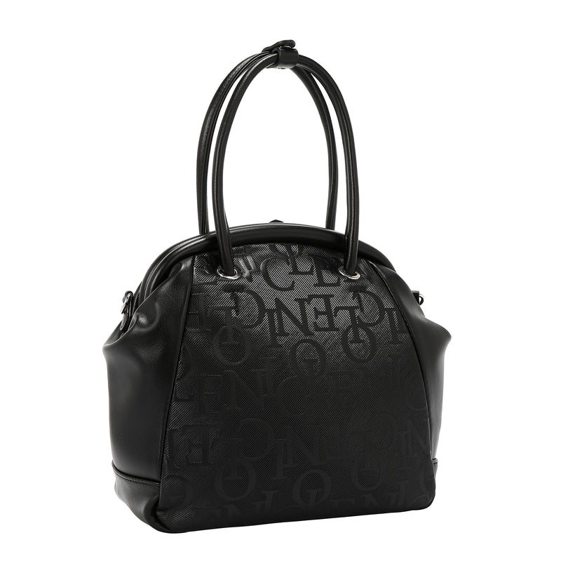 EMBOSSED ELEGANCE FRAME SHOULDER BAG