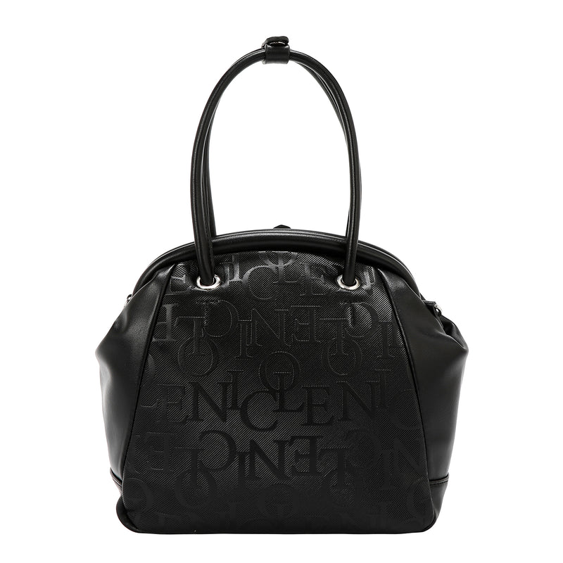 EMBOSSED ELEGANCE FRAME SHOULDER BAG
