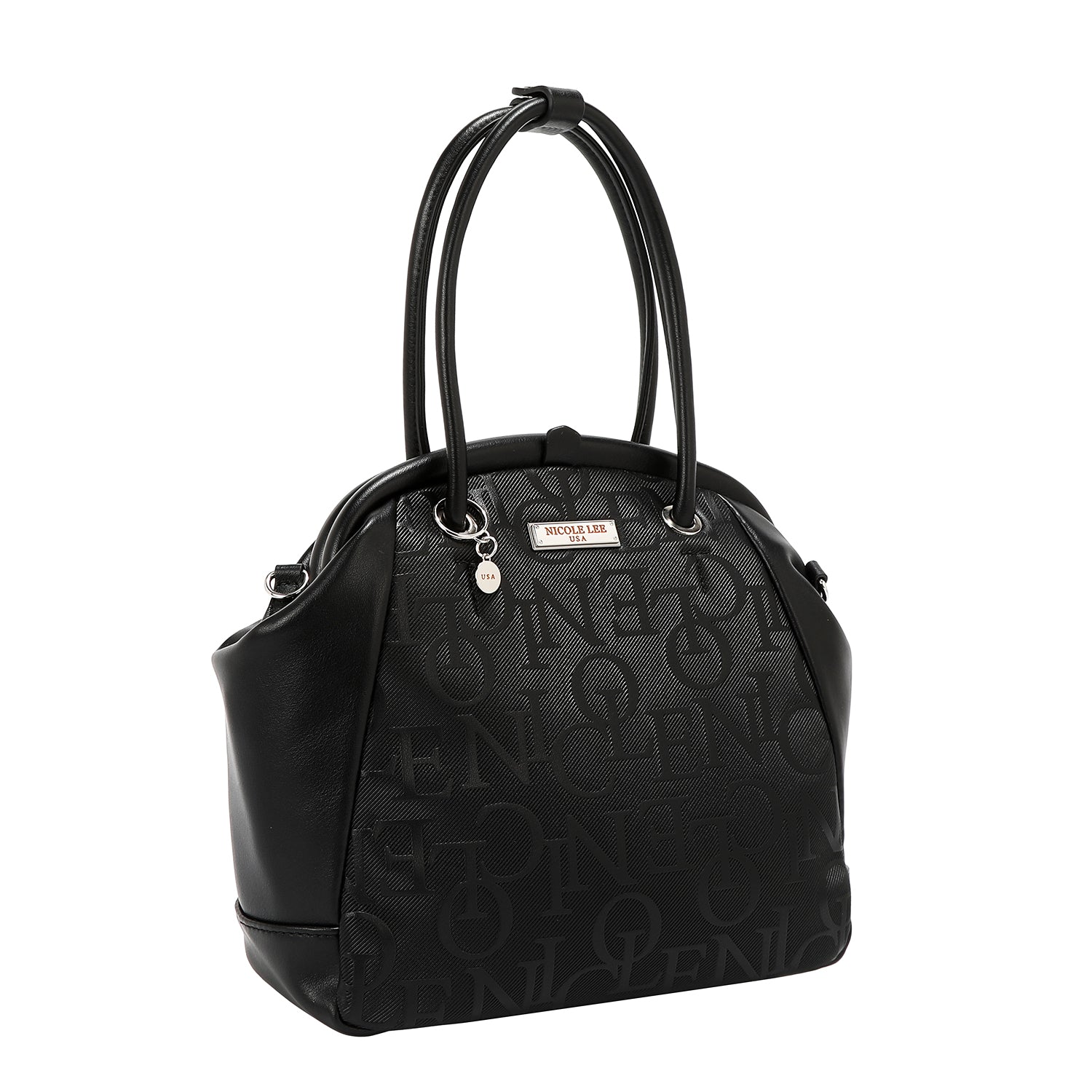 EMBOSSED ELEGANCE FRAME SHOULDER BAG