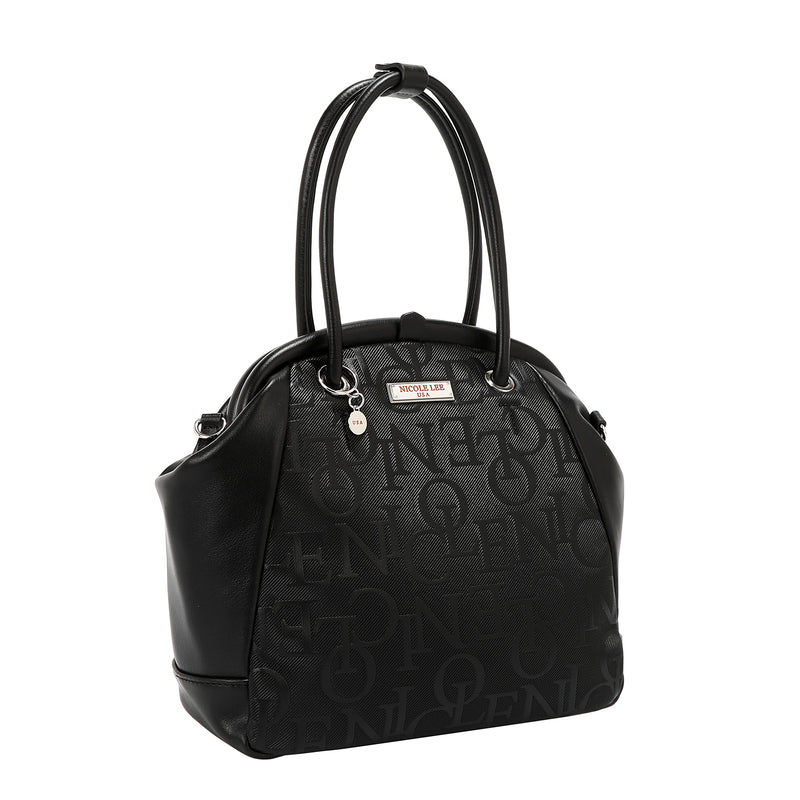 EMBOSSED ELEGANCE FRAME SHOULDER BAG