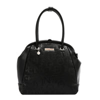 EMBOSSED ELEGANCE FRAME SHOULDER BAG
