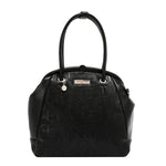 EMBOSSED ELEGANCE FRAME SHOULDER BAG