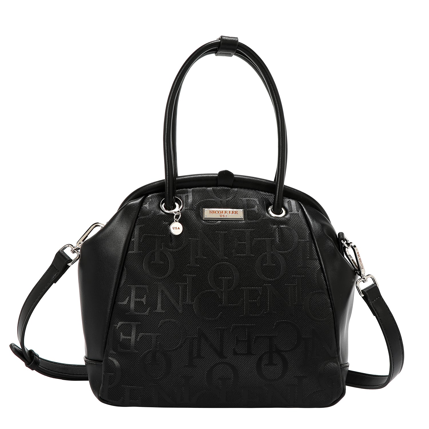 EMBOSSED ELEGANCE FRAME SHOULDER BAG
