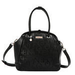 EMBOSSED ELEGANCE FRAME SHOULDER BAG