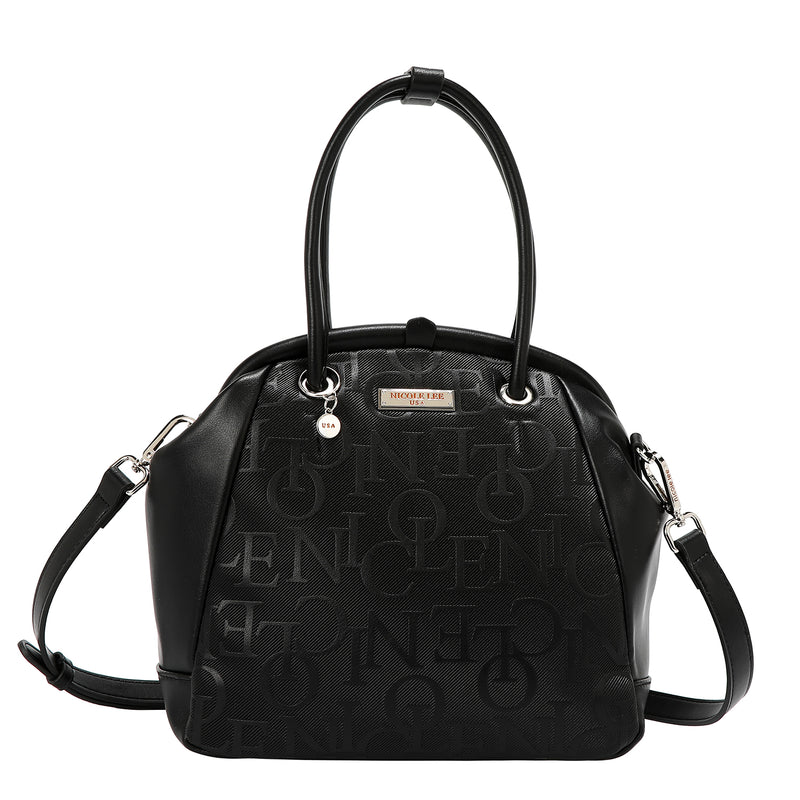 EMBOSSED ELEGANCE FRAME SHOULDER BAG