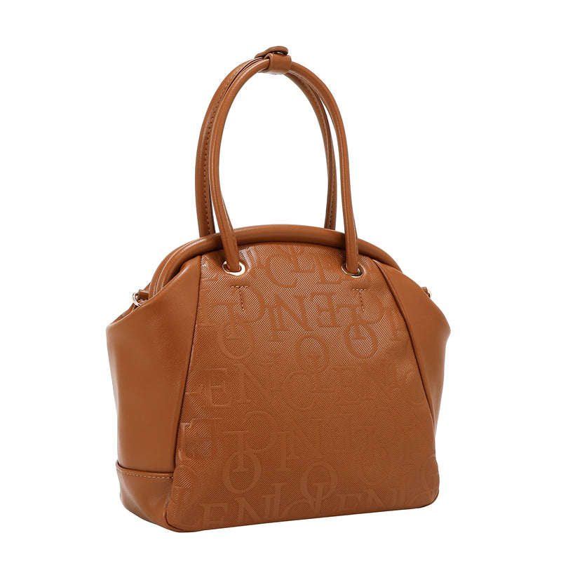 EMBOSSED ELEGANCE FRAME SHOULDER BAG