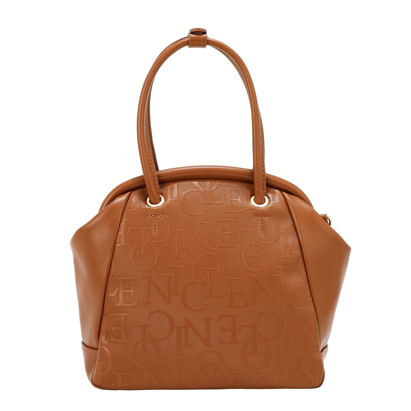 EMBOSSED ELEGANCE FRAME SHOULDER BAG