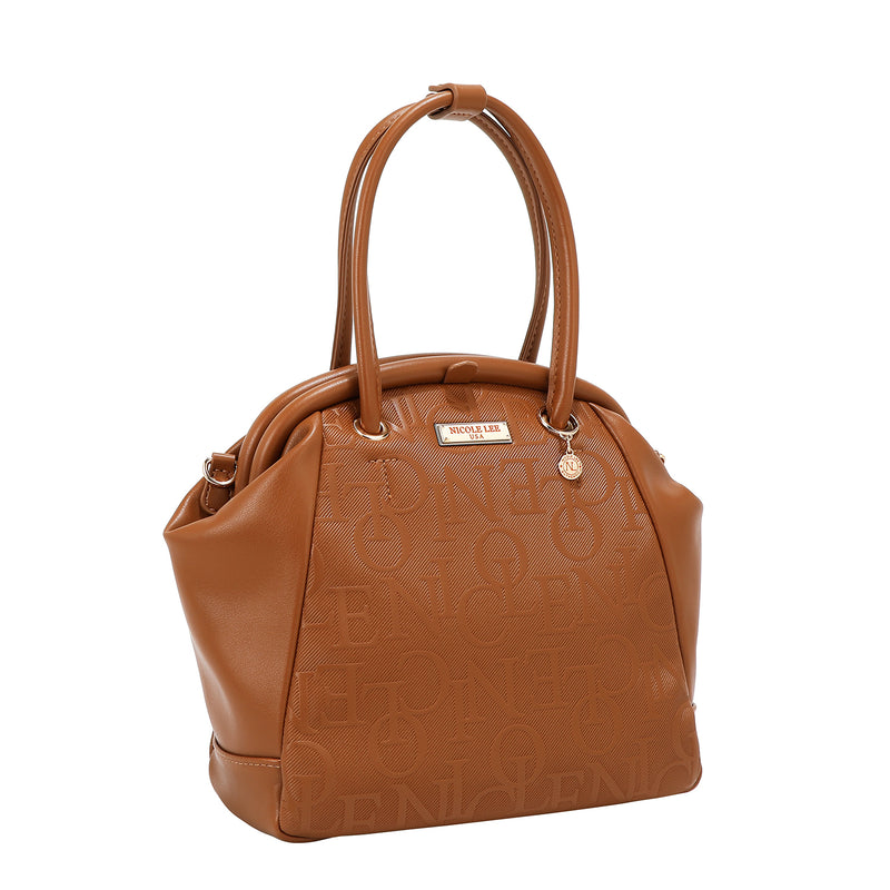 EMBOSSED ELEGANCE FRAME SHOULDER BAG