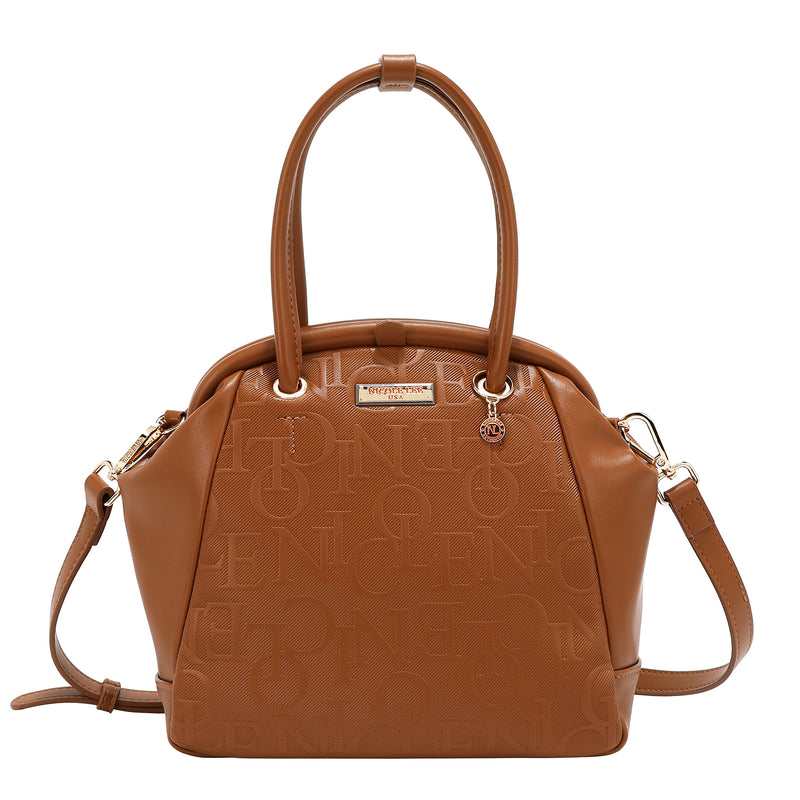 EMBOSSED ELEGANCE FRAME SHOULDER BAG