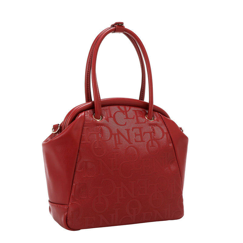 EMBOSSED ELEGANCE FRAME SHOULDER BAG