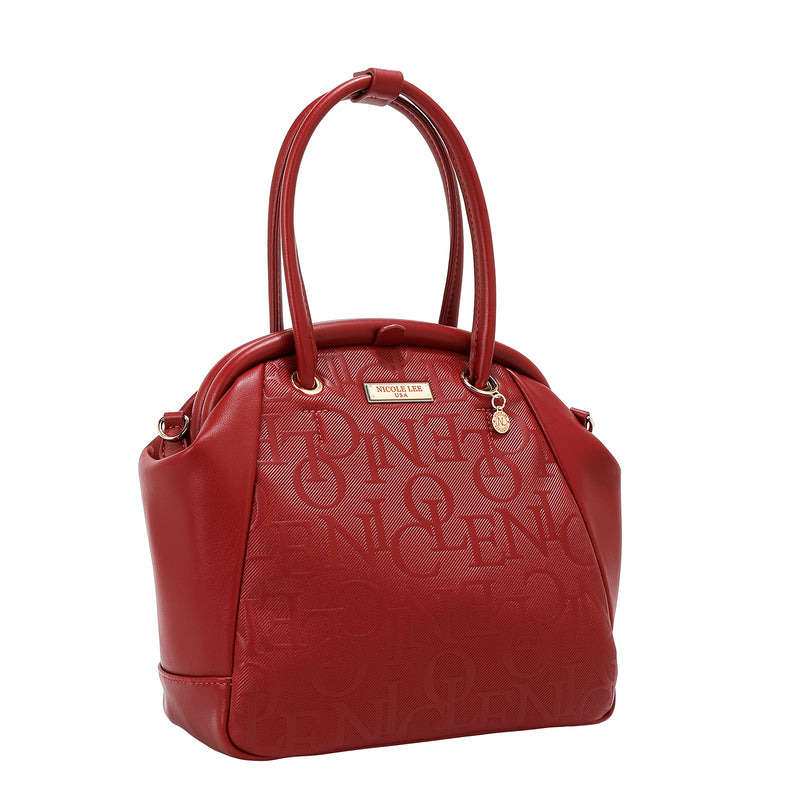 EMBOSSED ELEGANCE FRAME SHOULDER BAG