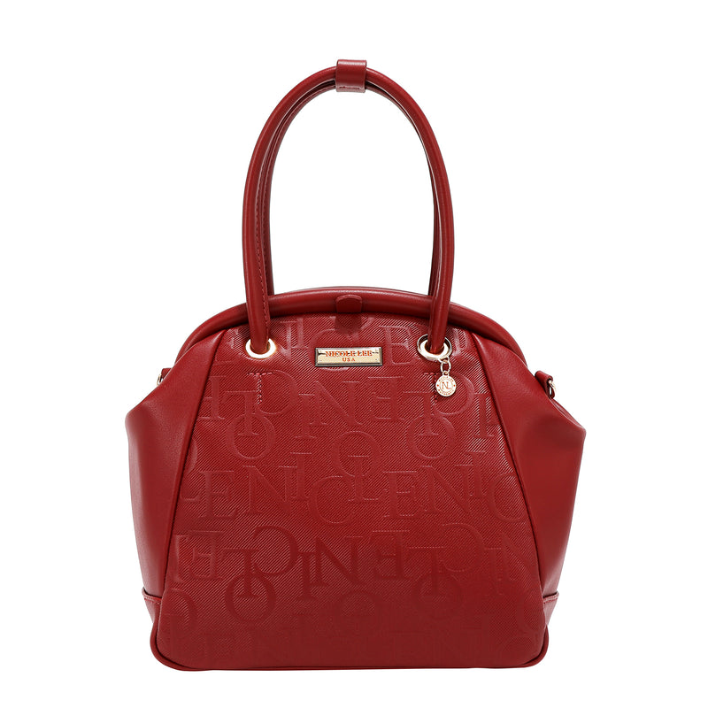EMBOSSED ELEGANCE FRAME SHOULDER BAG