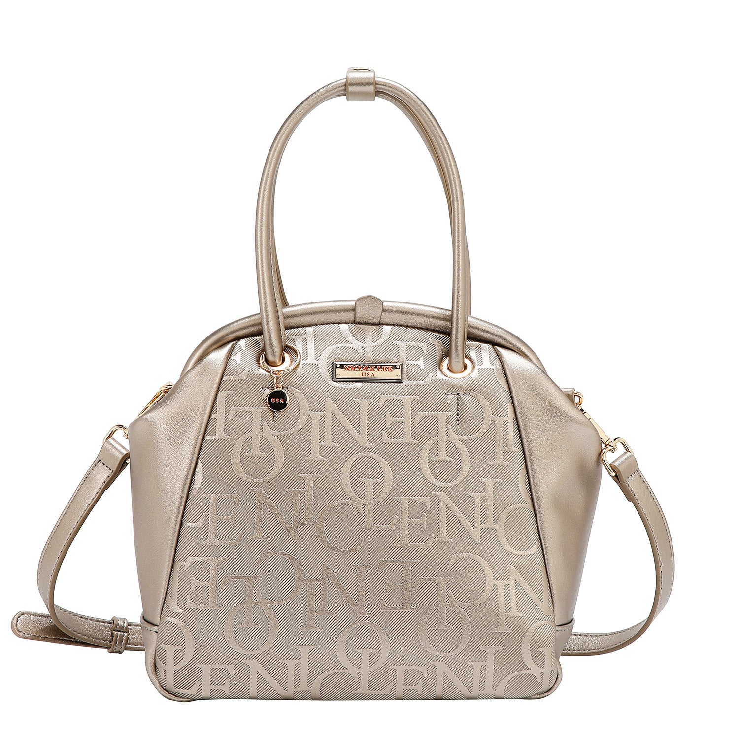 EMBOSSED ELEGANCE FRAME SHOULDER BAG
