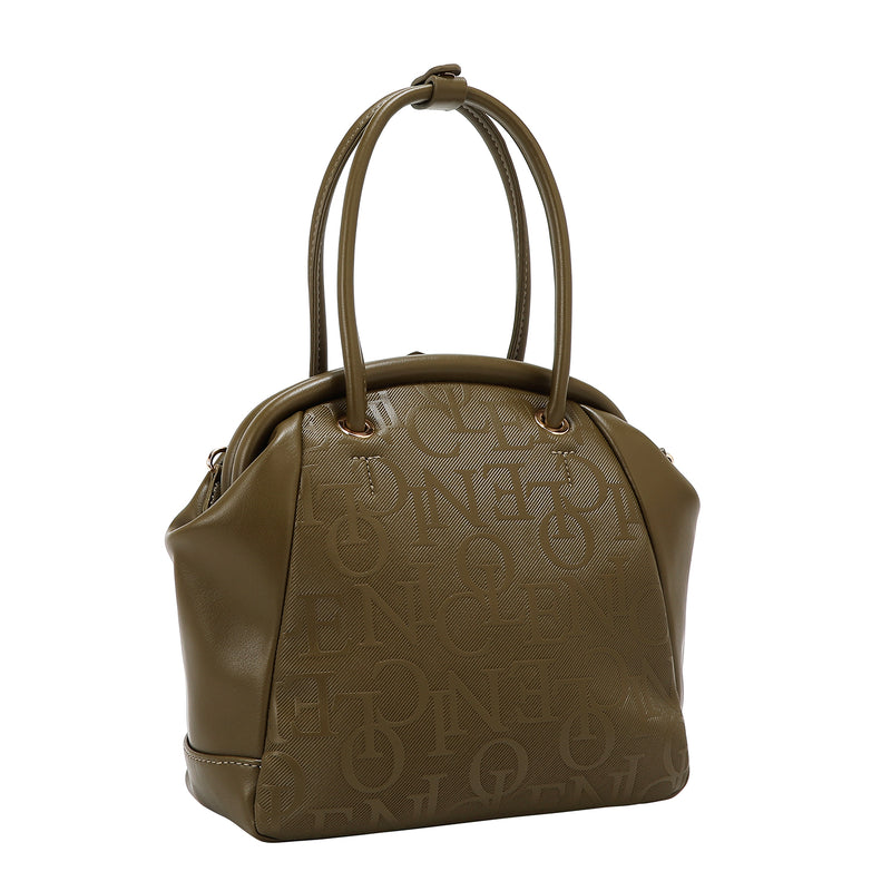 EMBOSSED ELEGANCE FRAME SHOULDER BAG