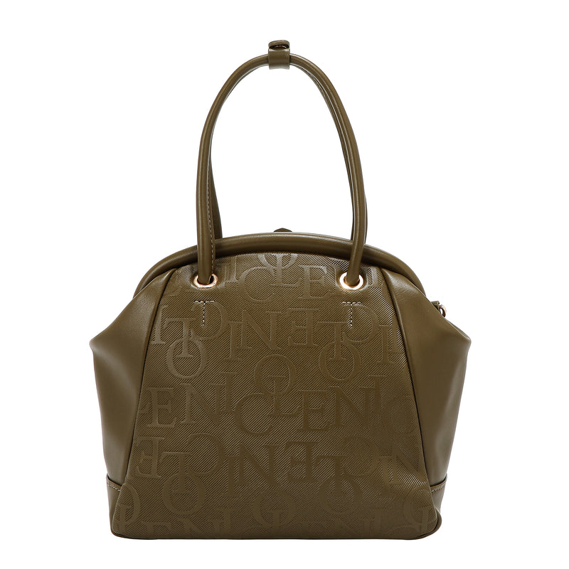 EMBOSSED ELEGANCE FRAME SHOULDER BAG