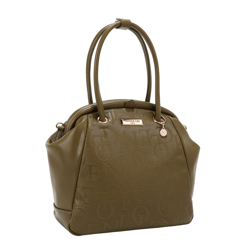 EMBOSSED ELEGANCE FRAME SHOULDER BAG