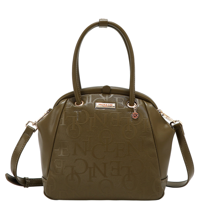 EMBOSSED ELEGANCE FRAME SHOULDER BAG